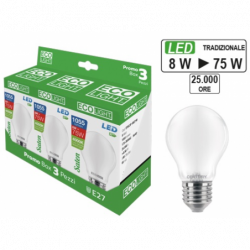 Kit 3 Ampoules LED E27 8W...