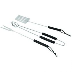 Kit complet barbecue plancha pince fourchette spatule Bois Inox pas cher 