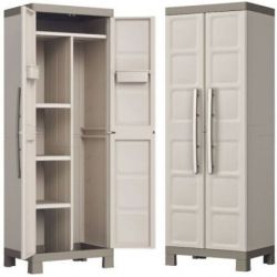 Armoire de rangement 65 x 37 x H165 2 portes en résine Toomax