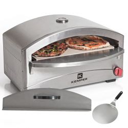 Four à pizza gaz 4800W Inox...