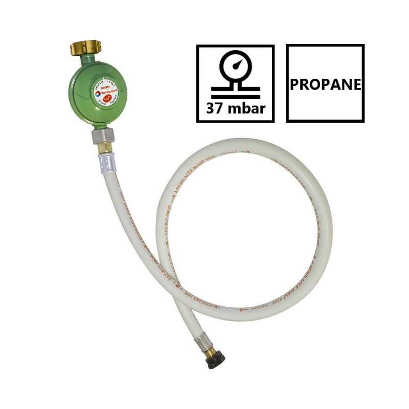 Détendeur propane 37 mbar + tuyau gaz butane/propane flexible 1.50