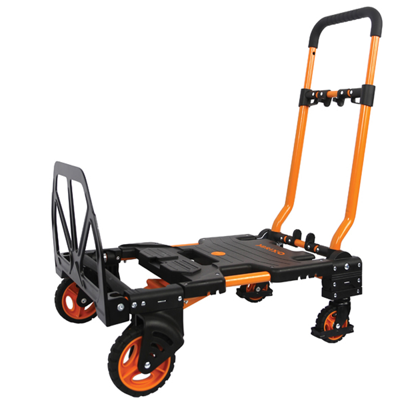 Chariot à Sac Pliable 2 En 1 Costway Avec Marchepied Et 2 Roues - Noir - Neuf